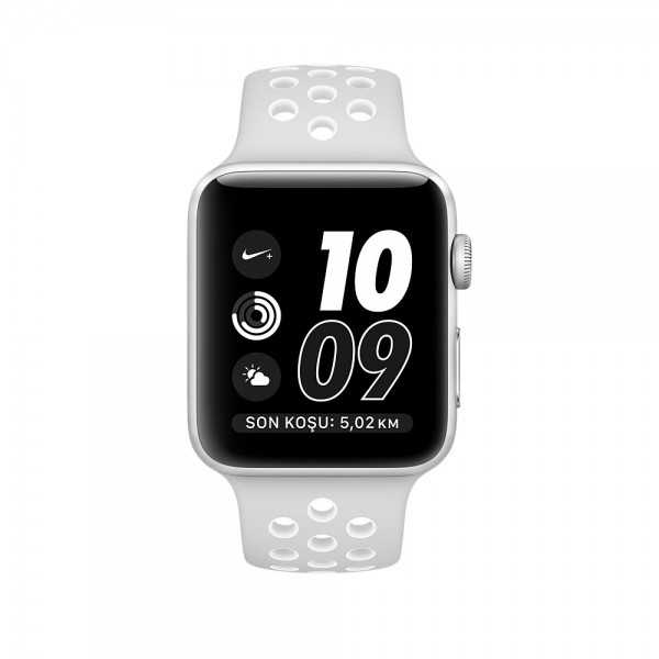 Apple Watch Nike+ Series 2 (38 mm) Gümüş Rengi Alüminyum Kasa ve Saf Platin/Beyaz Nike Spor Kordon Akıllı Saat