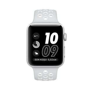 Apple Watch Nike+ Series 2 (38 mm) Gümüş Rengi Alüminyum Kasa ve Saf Platin/Beyaz Nike Spor Kordon Akıllı Saat