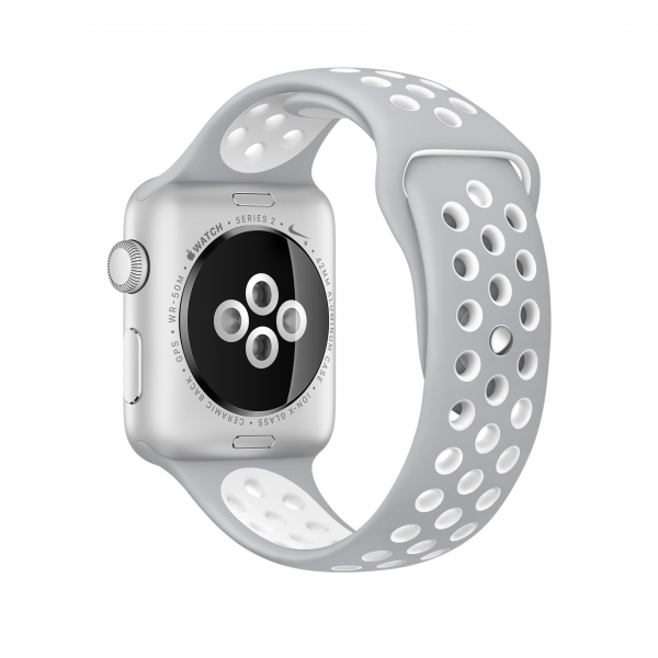 Apple Watch Nike+ Series 2 (42 mm) Gümüş Rengi Alüminyum Kasa ve Saf Platin/Beyaz Nike Spor Kordon Akıllı Saat