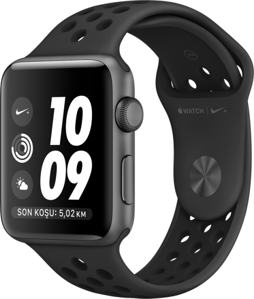 Apple Watch Nike+ Series 2 (42 mm) Uzay Grisi Alüminyum Kasa ve Antrasit/Siyah Nike Spor Kordon Akıllı Saat