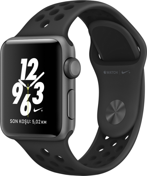 Apple Watch Nike+ Series 2 (38 mm) Uzay Grisi Alüminyum Kasa ve Antrasit/Siyah Nike Spor Kordon Akıllı Saat