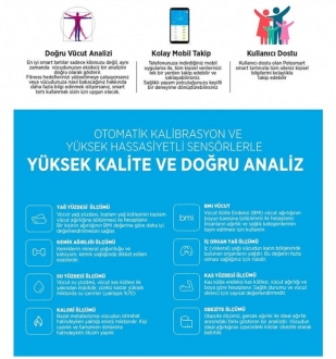 Ezere Polham Akıllı Bluetooth Yağ Ölçer Fonksiyonlu Kas Kalori Yağ Ölçüm Tartı Baskül Dijital Banyo Tartısı