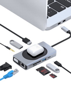 Daytona W9 Type-C to USB 3.0 HDMI VGA RJ45 SD TF AUX Dönüştürücü