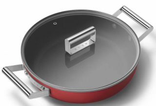 Smeg Cookware Cam Kapaklı Sığ Tencere 28 cm