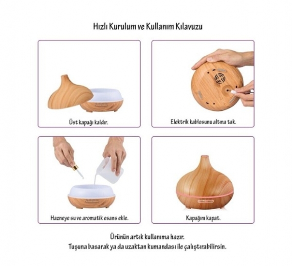 Mj Tech Ahşap Aroma Hava Nemlendirici