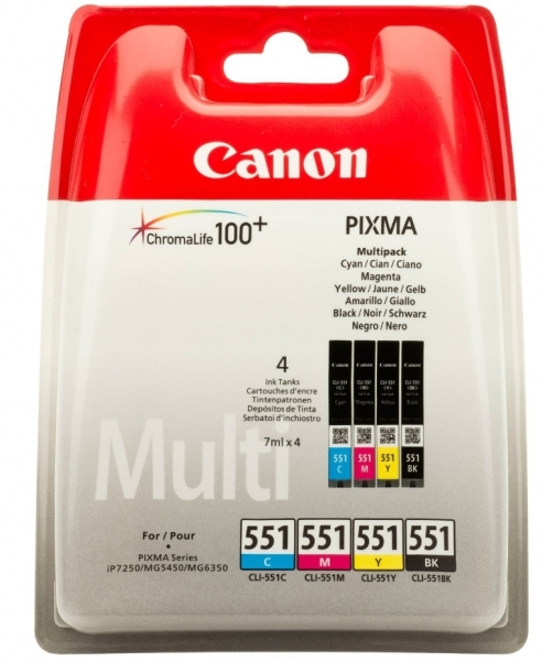 Canon CLI-551 Kartuş (Siyah / Sarı / Mavi / Kırmızı)