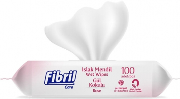 Fibril Gül Kokulu Islak Mendil (100 Yaprak)