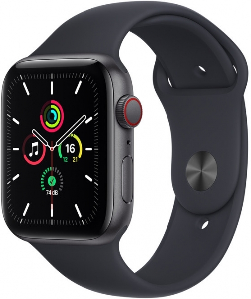 Apple Watch SE Cellular 44mm Alüminyum Kasa ve Spor Kordon Akıllı Saat
