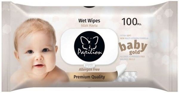 Papilion Papillon Baby Gold Islak Havlu