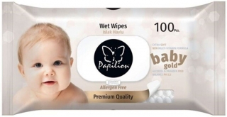 Papillon Baby Gold Islak Havlu