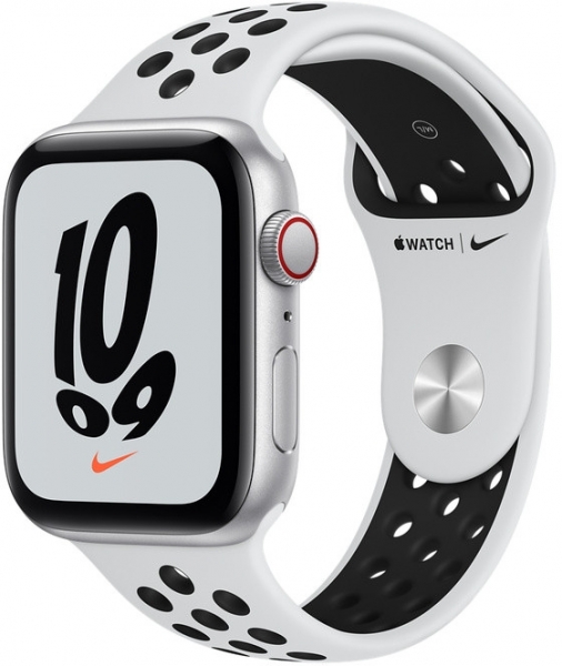 Apple Watch Nike SE Cellular (44mm) Gümüş Rengi Alüminyum Kasa ve Nike Spor Kordon Akıllı Saat