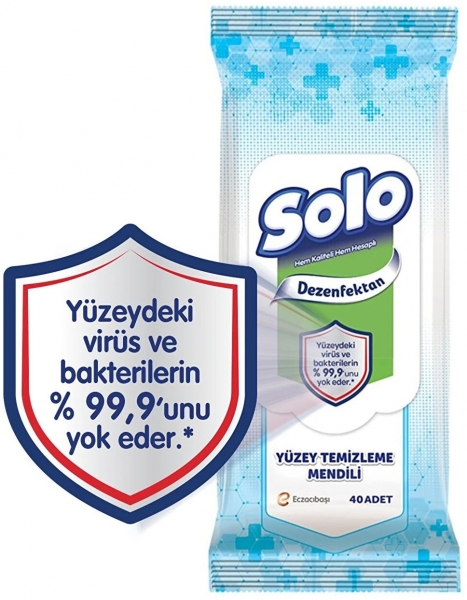 Solo Dezenfektan Yüzey Temizleyici Islak Mendil