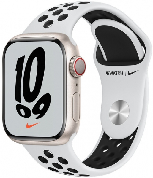 Apple Watch Nike Series 7 Cellular 41mm Yıldız Işığı Alüminyum Kasa ve Nike Spor Kordon Akıllı Saat