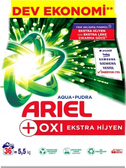 Ariel Aquapudra Oxi Ekstra Hijyen Toz Çamaşır Deterjanı 5.5 kg