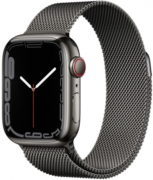 Apple Watch Series 7 Cellular 41mm Paslanmaz Çelik Kasa ve Milano Loop Akıllı Saat