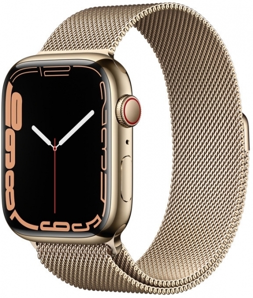 Apple Watch Series 7 Cellular 41mm Paslanmaz Çelik Kasa ve Milano Loop Akıllı Saat