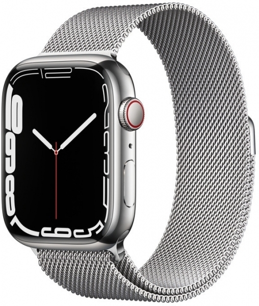 Apple Watch Series 7 Cellular 41mm Paslanmaz Çelik Kasa ve Milano Loop Akıllı Saat