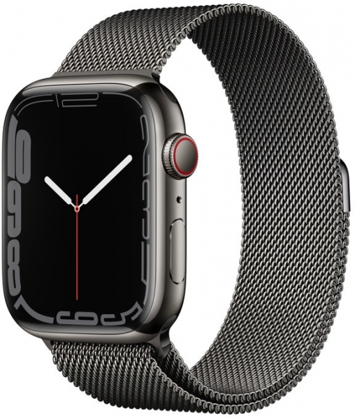 Apple Watch Series 7 Cellular 45mm Paslanmaz Çelik Kasa ve Milano Loop Akıllı Saat