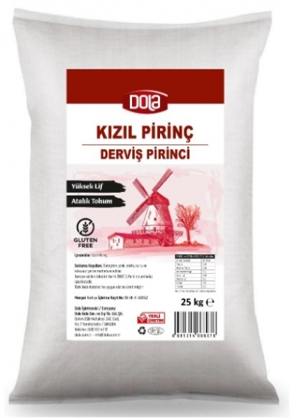 Dola Ata Tohum Derviş Pirinci Kızıl Pirinç 25 kg