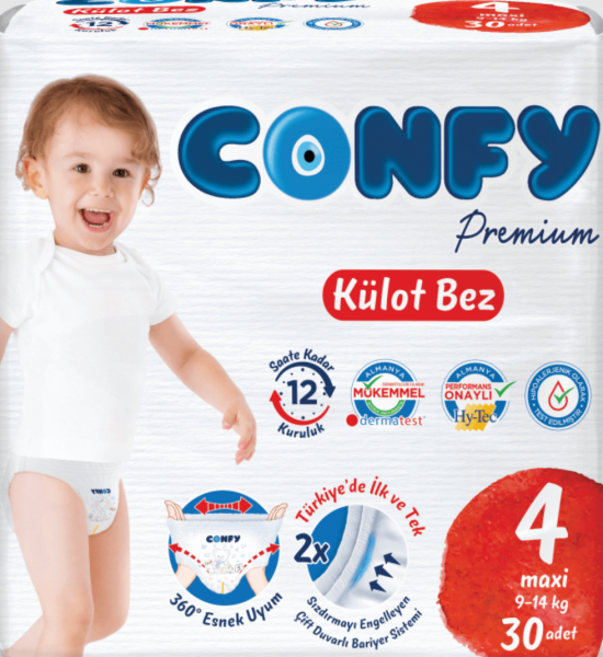 Confy Premium Külot 4 Beden 30 Adet Bebek Bezi