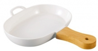Acar Porselen Bambu Saplı Sunum Tavası 18.5 cm