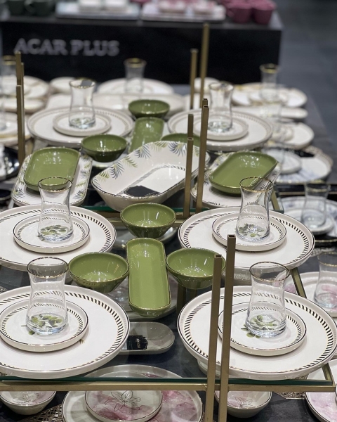 Acar Green Flower 37 Parça Kahvaltı Takımı