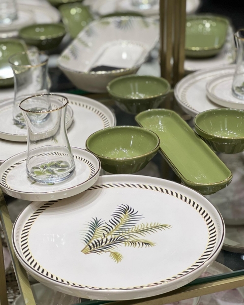 Acar Green Flower 37 Parça Kahvaltı Takımı