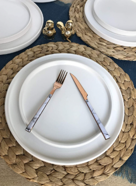 Gulhanile Stackable Mat Beyaz 6 Parça Kahvaltı Takımı