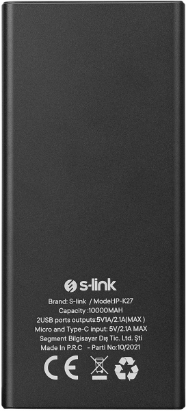 S-link IP-K27 10000 mAh Powerbank