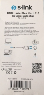 S-link SL-U75 USB to 7.1 Dönüştürücü