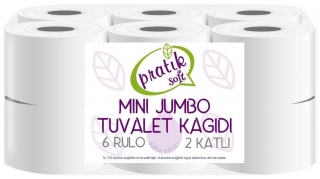 Pratiksoft Mini Jumbo Tuvalet Kağıdı 6 Rulo