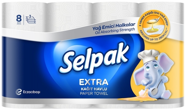 Selpak Extra Yağ Emici Kağıt Havlu 8 Rulo
