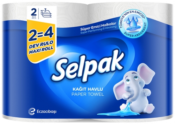 Selpak 2=4 Dev Kağıt Havlu 2 Rulo