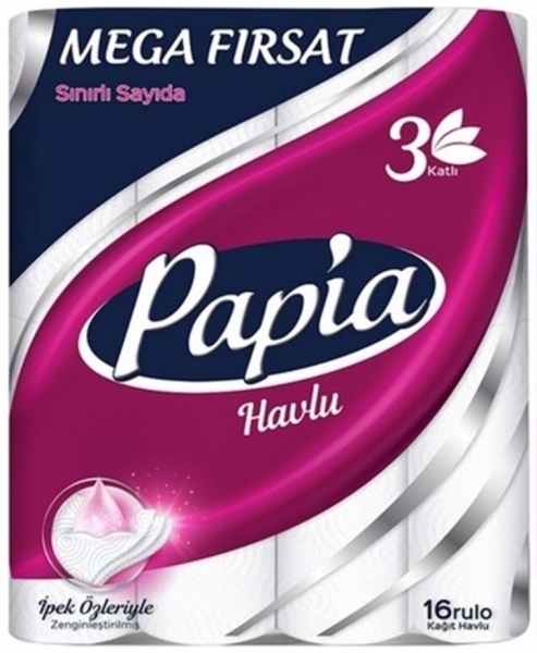 Papia İpek Özlü Kağıt Havlu 16 Rulo