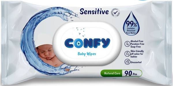 Confy Premium Sensitive Islak Mendil (90 Yaprak)