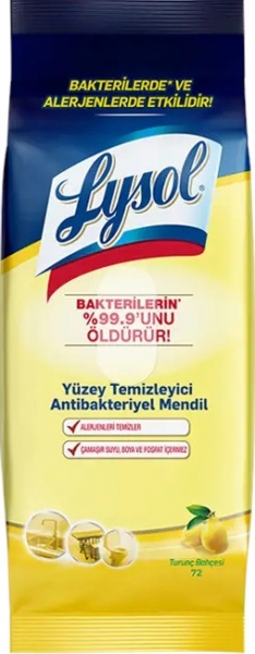 Lysol Yüzey Temizleyici Antibakteriyel Islak Mendil