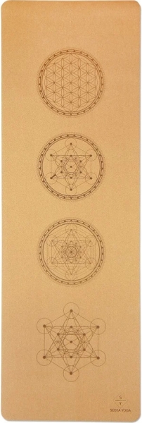 Seeka Cork Sacred Geometry Mandala Spor Matı