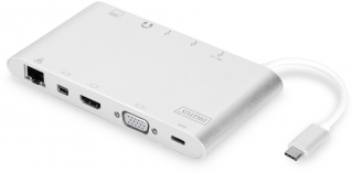 Digitus USB Type-C to HDMI Mini DP VGA Ethernet SD USB-A USB-C AUX Dönüştürücü
