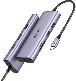 Ugreen 90119 Type-C to HDMI USB 3.0 RJ45 USB-C TF SD Dönüştürücü