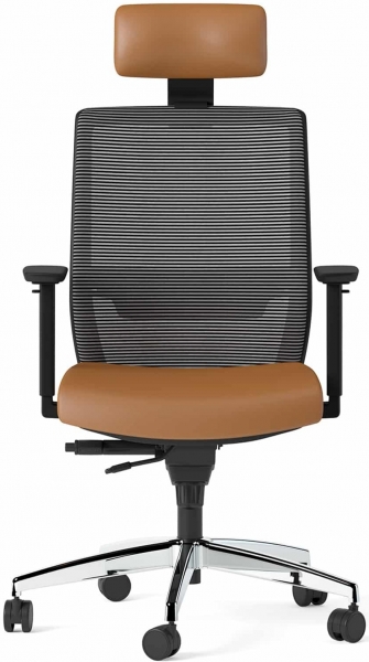 Bürotime Bold Başlıklı Krom Deri Yönetici Koltuğu