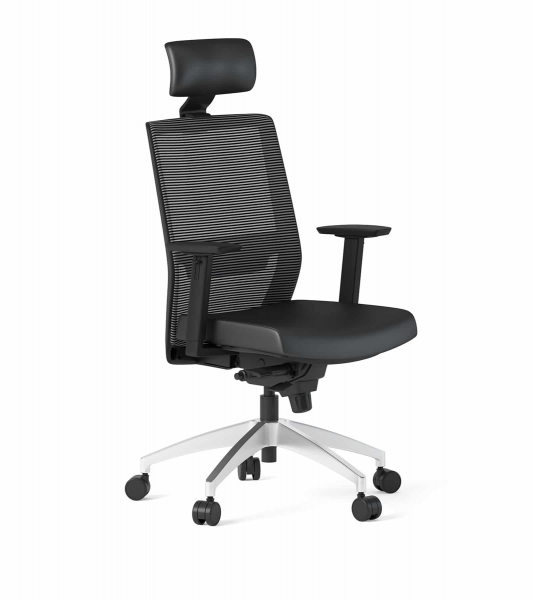 Bürotime Bold Başlıklı Alüminyum Deri Yönetici Koltuğu