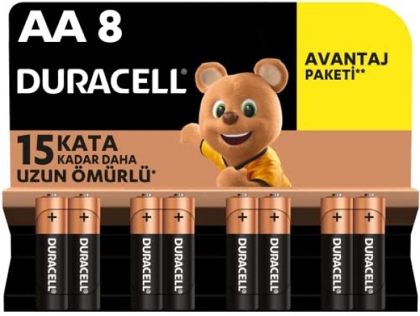 Duracell Basic AA 8'li Kalem Pil
