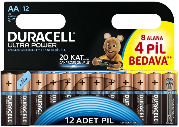 Duracell Ultra AA 12'li Kalem Pil