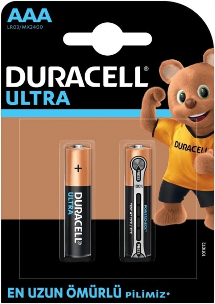 Duracell Ultra AAA 2'li İnce Kalem Pil