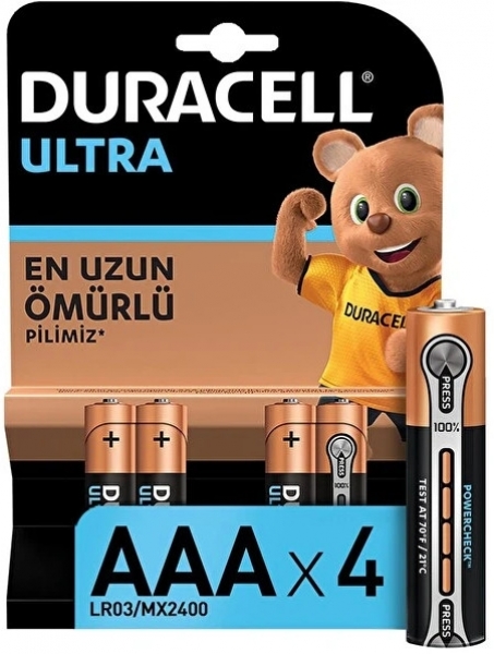 Duracell Ultra AAA 4'lü İnce Kalem Pil