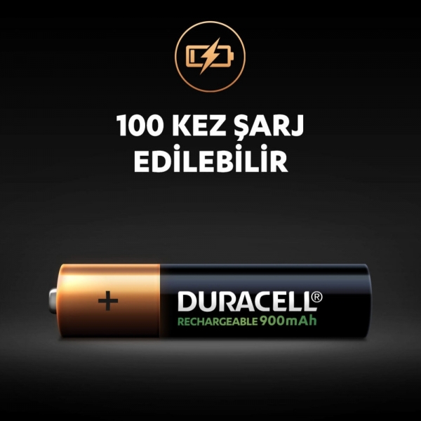 Duracell Şarj Edilebilir AAA 900 mAh 2'li İnce Kalem Pil