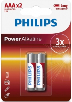 Philips Power Alkaline AAA 2'li İnce Kalem Pil