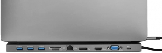 Dark USB 3.1 Type-C 11in1 Ethernet USB-C PD HDMI DP VGA Dönüştürücü