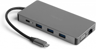 Dark USB 3.1 Type-C to Ethernet USB-C HDMI VGA USB 3.0 TF SD AUX Dönüştürücü