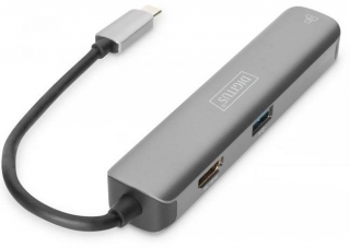Digitus DA-70892 USB Type-C to HDMI USB 3.0 RJ45 Dönüştürücü